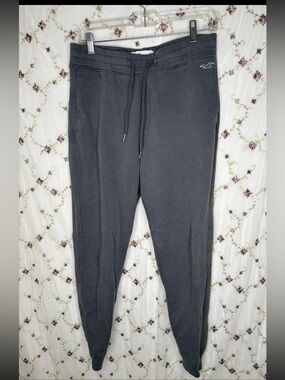 Hollister Men's Dark Charcoal Drawstring Joggers